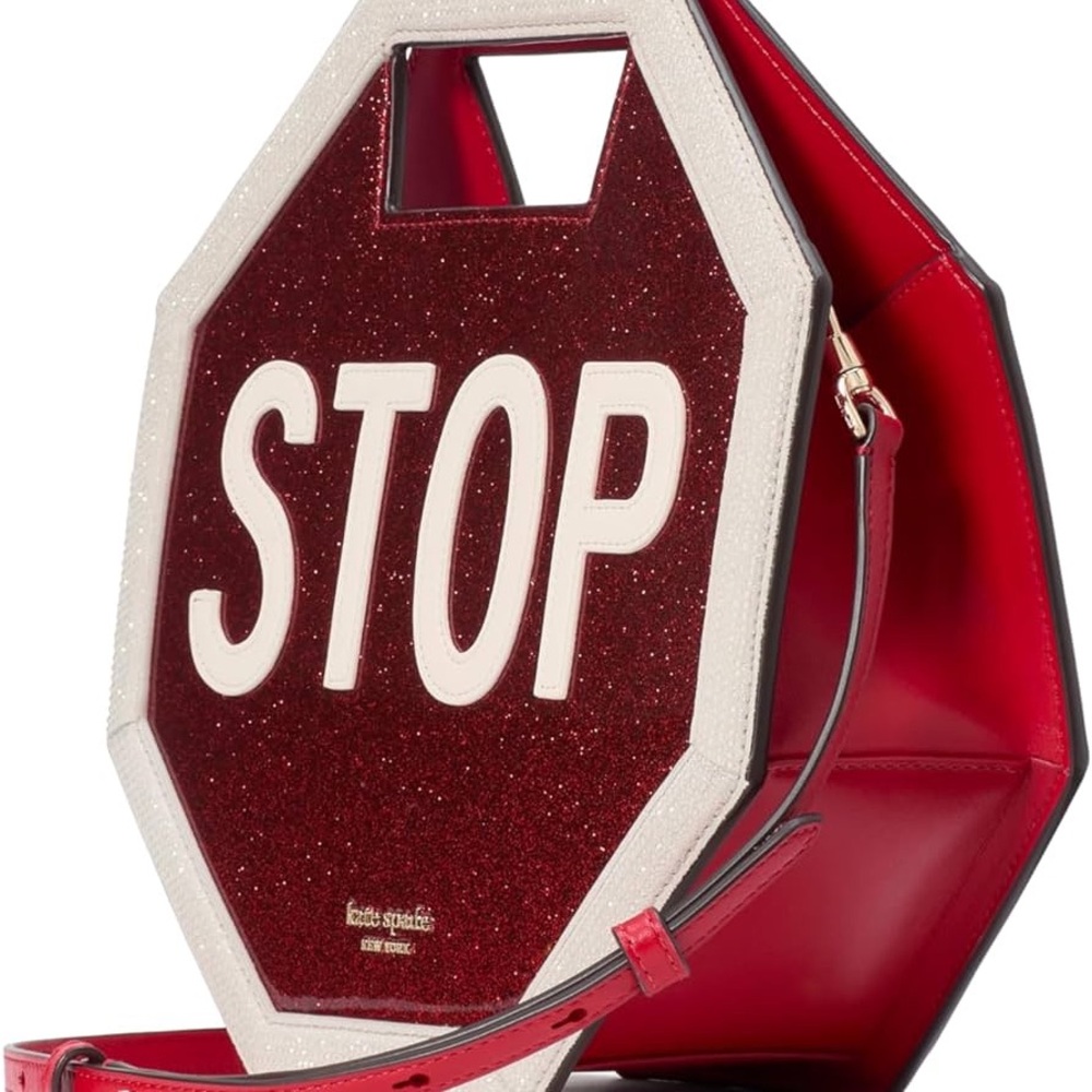 Kate Spade Red and White Octagon Crossbody Bag
